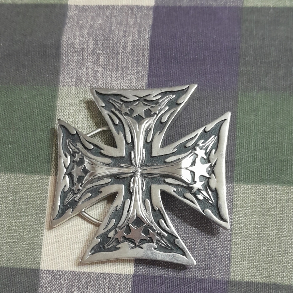 Silver Cross Belt Buckle
